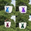 Syrenki Cekiny Wielkanoc Kosz Płótno Rabbit Torby Bunny Torba do przechowywania DIY Cute Easter Gift Torebka Rabbit Ears Połóż Wielkanocne Kosze