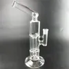 9.5 tum glas vatten bongs dubbel röråtervinning bong vattenrör mini fågelburfilter vattenpipa för rökning