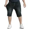 Herren Plus Größe 44 46 48 Jeans Shorts Hosen Stretch Casual Schwarz Baumwolle Gerade Denim Kurze Jeans für Männer Hosen