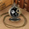 Steampunk Bronze Skull Accessory Watches the Nightmare Before Christmas Quartz Pocket Watch for Men Women Necklace Chain Timepiece6317195