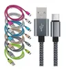 1 м 2 м 3 м алюминиевого сплава кабель ткани типа C USB зарядки кабелей для Samsung Galaxy S4 S6 S7 Примечание 2 4 Xiaomi MP3