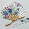 Ücretsiz Kargo 100 adet Kişiselleştirilmiş Kiraz Çiçeği Tasarım Yuvarlak Bez Katlama El Fan ile Hediye çantası Düğün Hediyeleri SN2404