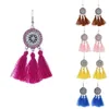 Boho Fashion Tassel Enamel Flower Dangle Earrings Luxury Design Chandelier Earring Women Wedding Bridal Jewellery 5 Colors for Choices