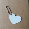 sublimation aluminum blank heart shape Bone round keychains hot transfer printing diy custom blanks key ring consumables