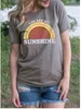 Frauen Grundlegende T-shirt O hals Kurzarm Bringen Auf Die Sonnenschein Drucken Tees Weibliche Casual Sommer Tops Camisetas