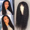 2021 Brasiliansk Kinky Curly Human Hair Wig För Kvinnor Pre Plucked Naturlig Hårlinje med Baby Remy Lace Front Wigs