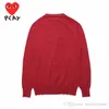 2018 Best Quality Com Des Garcons sweater cotton cardigan Unisex Casual Thin V-Neck Sweatershirts CDG Play Men Women Hoodie Coat