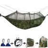 12 cores 260 * 140cm hammock com mosquito rede ao ar livre paraquedas de pára-quedas de campo de acampamento de campo de acampamento de jardim balanço swing cama bh1746 tqq