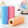 50Pcs Roll NonWoven Fabric Washing Cleaning Cloth Towels Kitchen Towel Disposable Striped Practical Rags Wiping Souring Pad5136062