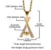 18K Gold Baseball ожерелье 316L Stainess стали ожерелье Бейсбольная бита Подвеска 24inch Rope Chain