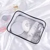 7 st / lot transparent kosmetisk väska PVC Travel Organizer Bag Zipper Clear Waterproof Women Makeup Bag Dropshipping