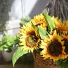 Artificial Sunflower Bouquet Wedding Bouquet Faux Floral Greenery Silk Flower Home Decor Photo Props AT003