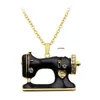Statement Enamel Alloy Sewing Machine Necklaces Pendants Choker Chain Collar Fashion Jewelry For Women Girl Accessories