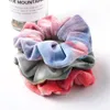 Sammet gradient hårband scrunchy hårband tie-färgad hästsvans huvudband regnbåge elastiska hår rep hår tillbehör