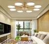 LED Chandelier For Living Room Modern White Lustre Wooden Bedroom Lighting Simple Surface Mounted Chandeliers MYY