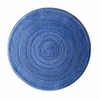 Round Design Table Ramie Insulation Pad Solid Placemats Linen Non Slip Table Mat Kitchen Accessories Decoration Home Pad313r