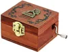 New music box hand-cranked retro wooden music box, art style home children's toy music box, free shipping