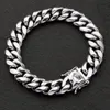 Acier inoxydable Miami Curb Bracelets de chaîne cubaine Dragon Casting fermoir Bangle Hip Hop Bijoux de 8 mm-18 mm Bracelet 2035