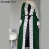 Beonlema Frauen Muslim Open Rode Schwarz Open Abaya Türkische Lange Spitze Tunika Kaftan Für Damen Musulam Kleidung Plus Größe kaftan1262v