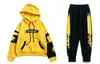 2 stuks grote jongens kleding set katoenmode lange mouwen hoodies haren broek gele zwarte outfits voor 6 8 10 12 14 jaar J19054591720