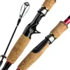 Canna da pesca con esca da viaggio in fibra di carbonio M power 1.8m 2.1m 2.4m 2.7m 3m Spinning Casting 4 sezioni Manico in sughero da viaggio