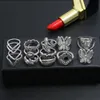 Ons magazijn boho-stijl vingerring set schattige vlinder olifant-vormige gewricht knokkel nagel statement ring set voor vrouwelijke meisjes