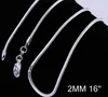 2MM 925 silver plated snake chain necklace 16 18 20 22 24 inch chain fashion jewelry high quality factory price WCW038