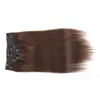Clip droit soyeux dans les extensions de cheveux humains 160g cheveux remy indiens brésiliens pour pleine tête, DHL gratuit