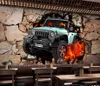 Aangepaste behang 3d stereoscopische jeep auto gebroken muur bar koffie winkel schilderij moderne abstracte kunst muur muurschildering woonkamer slaapkamer behang