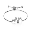 Partihandel-925 Silver Diamonds Infinity Armband med hjärta Charm Länkkedja Silver / Guld för Kvinnor Fint smycken Presentjusterbart armband