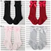 Chaussettes fille Bow Toddler Girls Chaussettes Ruffle Coton Enfants Chaussette Genou Haute Longue Tube Chaussette Princesse Enfants Vêtements 5 Couleurs Solides DW4199