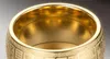 Buddha Siegel Körper Gold Licht Charm Ring männlich und weiblich breit Titan Stahl Amulett Ring Mode Persönlichkeit Dominant Ring Geschenk 7–12