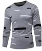 Crew Neck New Sweater Men Pullover Printed Tops Winter Knitted Sweaters Men Clothing Long Sleeve Sweaters 4 Colors