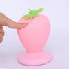 BRELONG LED night light creative strawberry USB charging bedside decorative eye table lamp White Pink Red5055203