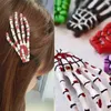 20pcs نساء أزياء باريت هالوين ديكور غيبوبة مخالب الشعر مخالب الشعر جمجمة الشعر مقطع الشرير الرعب باريت 13 ألوان الملحقات