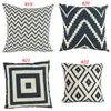 Black and White Pattern Pillowcase Cotton Linen Pillow Case Printed Geometry Euro Pillow Covers 18x18 Inches 22 Colors