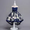 Flor Menina Vestidos 3D Bordado Soft Gaze Princesa Tutu Cauda Vestido Para Casamentos Cute Choos Vestidos Fit 2-14 Anos Meninas Bebê Antigos