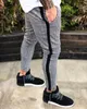 남성 바지 바지 피트니스 운동 조깅 쥬얼리 체크 무늬 운동복 포켓 슬림 피트 롱 바지 사이즈 M-3XL