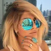 Luxe- coodaysuft merk designer ronde zonnebril klassieke oversized grote maat retro zonnebril spiegel dame vrouwelijke UV400 hete verkoop