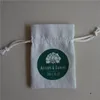 Pack med 50 bomullslinne Drawstring Bag 10x15 / 4 "x 6" Julpärrar godis säck bröllopsfest gynnar väska smycken förpackning påse