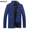 Mode-plus size mannen jas jas herfst winter parka mannen bovenkleding casual slanke stand kraag rits parkas dikke katoenen gevoerde jacekt