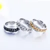 20 Pieces Mix Color Trendy Titanium Steel Rings with Chain Statement Gothic Biker Finger Wedding Rings for Women1419843
