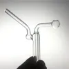Mini Glass Oil Burner Bong Hookah Waterleidingen met Dikke Pyrex Clear Heady Recycler DAB RIGHT HANDBONDEN VOOR ROKTE