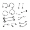 316L Stainless Steel Navel Tongue Lip Nails Nässkruvar Nippel öron Ögonbryn Ringar Studs Multipurpose Body Piercing Smycken Blandade 85pcs / Set