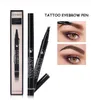 HANDAIYAN Eyebrows 4 Fork Micro-carving Liquid Eyebrow Pencil Black Brown Waterproof Tint Eye Brow Tattoo Pen Eyebrow Enhancer