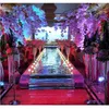 Étincelant mariage cristal pièce maîtresse passerelle allée perle rideau décoration acrylique fleur support haute table lustre décor gâteau stand