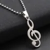 10 Stks Nieuwe Rvs Clef Muziek Opmerking Symbool Hanger Ketting Ketting Logo Musical Emblem Talisman Charm Notation Sign Lucky Woman Mother Family Jewelry