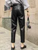 Pantaloni Donna JUJULAND Donna PU Classico Nero Caldo Alta Qualità Gamba Dritta Stile Invernale 93591