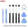 DIY 9 eller 10 i 1 Reparation Pry Opening Tool Tools Kit med Eject Pin Mini Pentalobe Skruvmejsel för iPhone 7 8 x 1000sets / mycket
