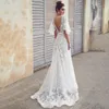 Abito estivo da donna elegante vintage formale sexy con scollo a V da sposa backless lungo da sera partito prom abito bianco abiti abito Femme246P